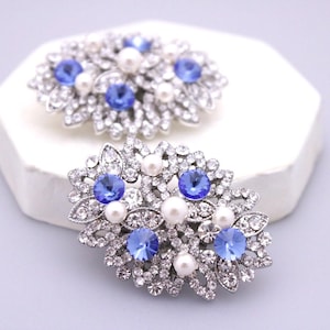 Navy blue Wedding shoe clips Rhinestone Shoe clips Crystal shoe clips Blue shoe accessories Rose gold Bridal shoe clips Gold Blue bluse clip