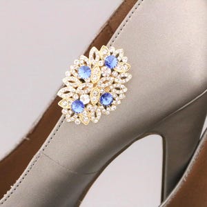 rose gold shoes with royal blue dress Ball Gown Blue Dress With Rose Gold Shoes Sky Blue Rhinestone Applique  Evening Dress Handmade Couture