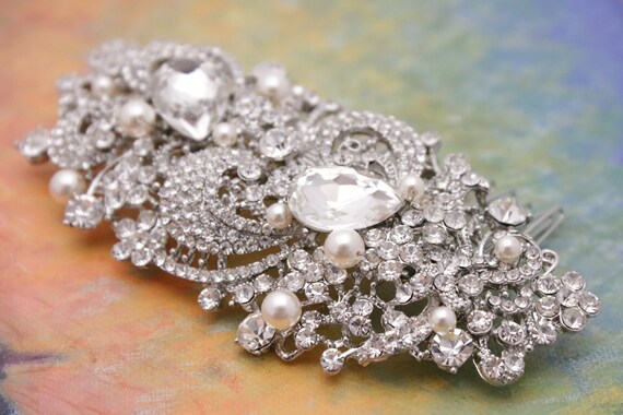 Bridal Hair Comb Silver Hair Accessories For Wedding Hair Comb Etsy