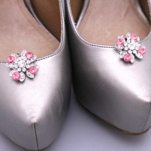 wedding shoe clips Pink Crystal shoe clip Wedding dress shoe clips Navy blue Rhinestone shoe clips Bridesmaid shoe clips Blue shoe accessory image 8