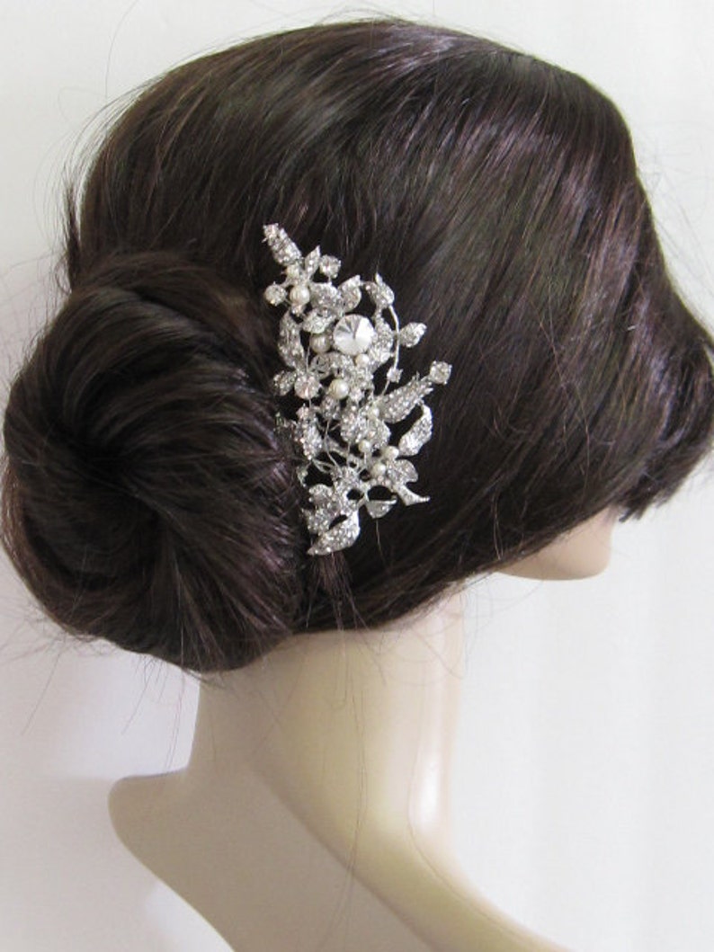 Bridal hair accessories Wedding hair comb Crystal and Pearl Etsy