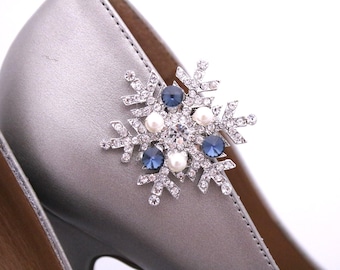 Bridal shoe clips Navy blue Crystal shoe clips Rhinestone shoe clips Bridal shoe accessories Wedding shoe clips Gold shoe clips Rose gold