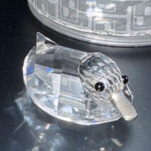 Mini figura de pato de cristal Swarovski, mini zoológico Max Schreck, billete de rodio (caja original)