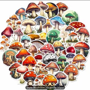 Mushroom sticker set 50 pieces