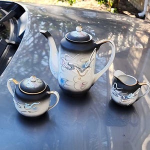 Dragonware Tea Set Fairyland China creamer and sugar 1940's