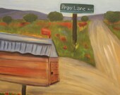 LETTERS TO GOD, 20 X 20  Original Oil Painting by Lesley Mills from Merlin's Garden Free Domestic Shipping