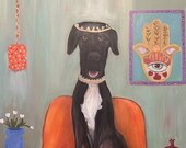 ATARAH, 24 X 36 original oil painting of Great Dane by Lesley Mills from Merlin's Garden Free Domestic Shipping