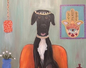 ATARAH, 24 X 36 original oil painting of Great Dane by Lesley Mills from Merlin's Garden Free Domestic Shipping