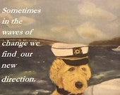 Magnet of Original Oil Painting Tiki the Goldendoodle 5-1/2 by 4-1/4 inch size FREE SHIPPING