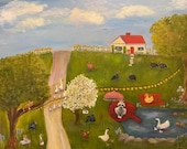 RUTGER'S KINGDOM, 24 X 30 Original Oil Painting by Lesley Mills from Merlin's Garden Free Domestic Shipping