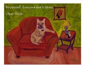 Magnet of Original Oil Painting Wallace in Repose 5-1/2 by 4-1/4 inch size FREE SHIPPING