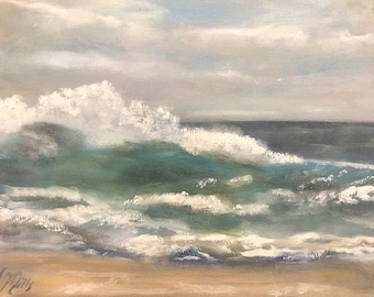 VOICE of the SEA, 11 X 14 Original Oil Painting by Lesley Mills from Merlin's Garden