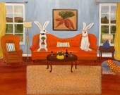 THE COURTSHIP, 24 X 30 Original Oil Painting by Lesley Mills from Merlin's Garden Free Domestic Shipping