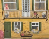 WINDOW WATCHERS, 24 x 30  Original Oil Painting by Lesley Mills from Merlin's Garden Free Domestic Shipping