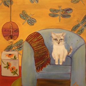 Sally and the Dancing Dragonflies , Glicee Fine Art Print of oil painting by Lesley Mills from Merlin's Garden Free Domestic Shipping