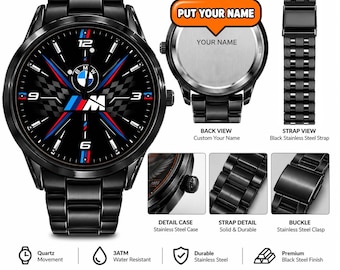 Montre BMW M Power, montre de course automobile, cadran personnalisé, cadeau pour passionné d'automobile