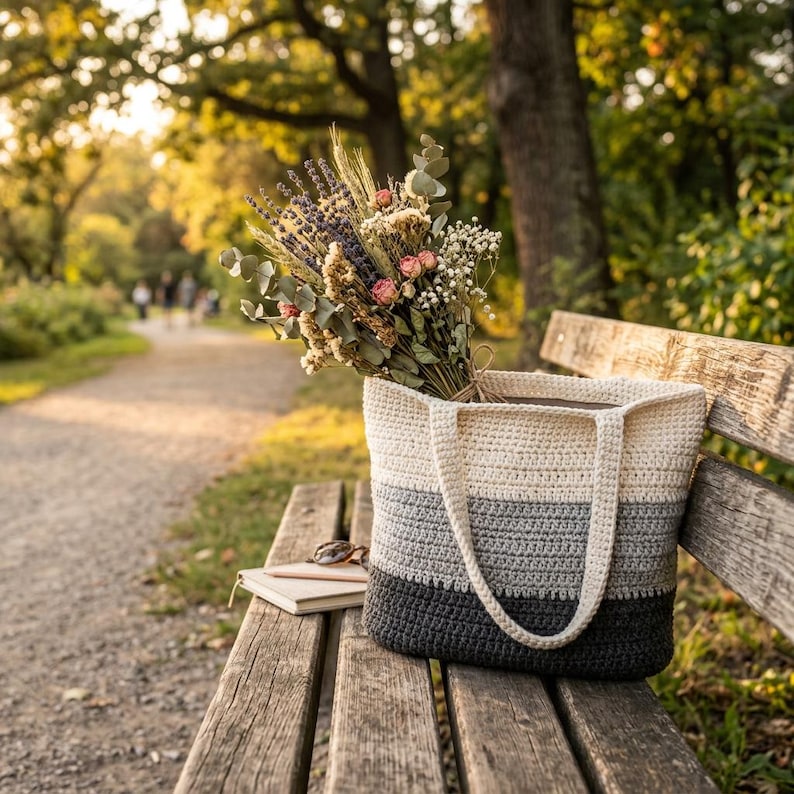 Beginner Crochet Tote Bag Pattern Easy Minimalist Market Bag PDF beginner-crochet-tote-bag-pattern-easy-minimalist-market-bag-pdf
