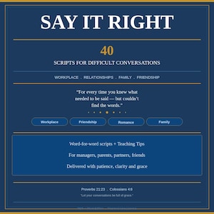 40 Scripts for Difficult Conversations | Workplace, Family, Relationship Communication (PDF Download)