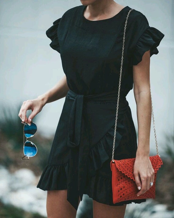 little black dress with ruffles