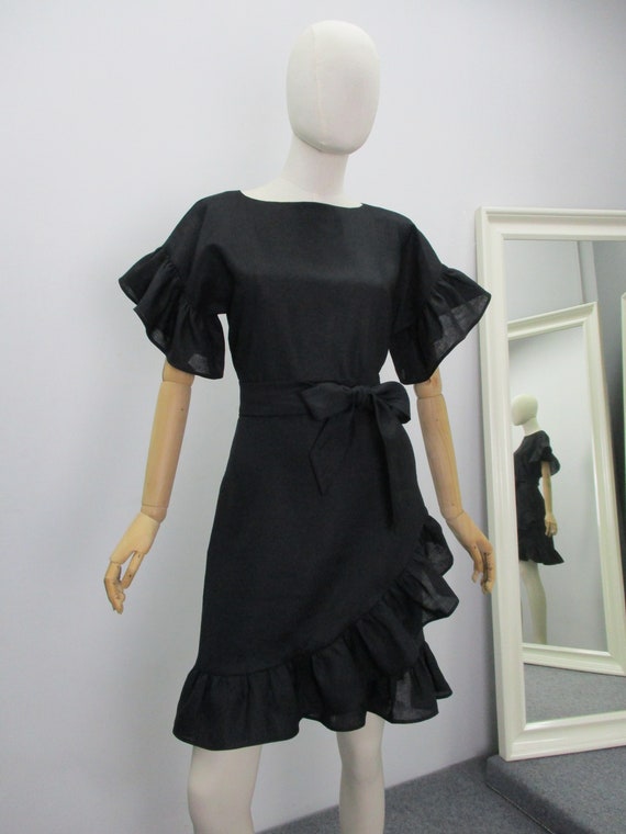 little black dress with ruffles