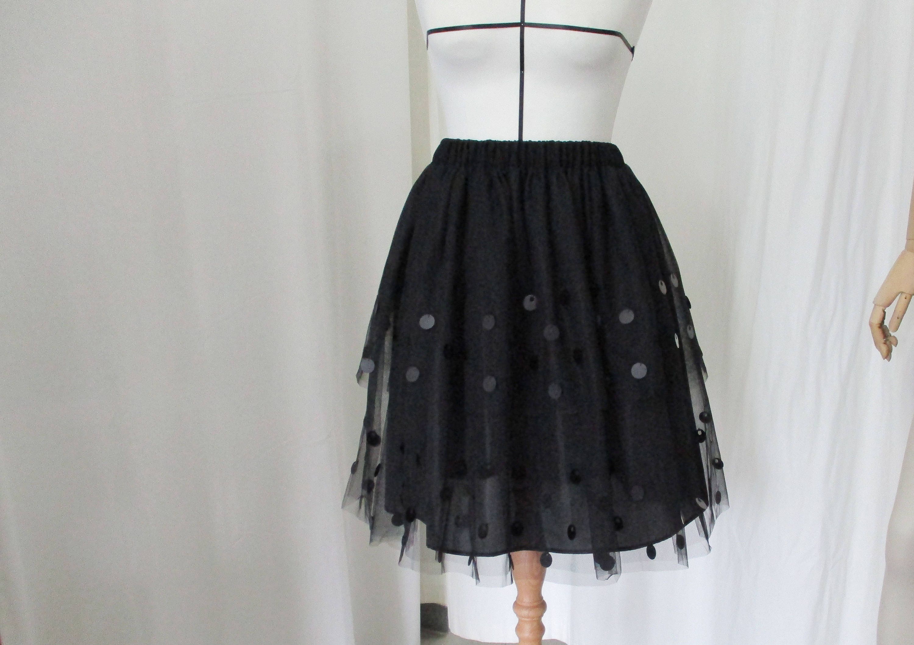 Black embellished tulle hot sale skirt