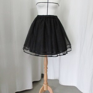 Jupe Tulle Noir, Jupe Tulle Satin Edge, Jupe Tulle Femme, Jupe Tutu, Jupe de soirée, Jupe de demoiselle dhonneur image 2