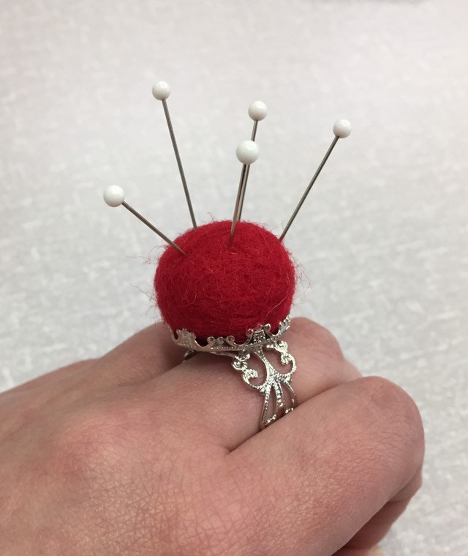 Pin Cushion Ring Ring Pin Cushion Multicolored Pin cushion Etsy