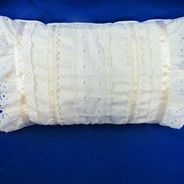 White Eyelet Throw Pillow Etsy