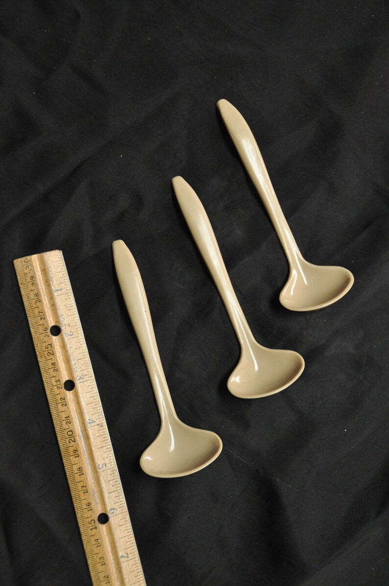 Relish Tupperware #872 Jams Gold Dip Set of 3 Condiment Ladle Spoons