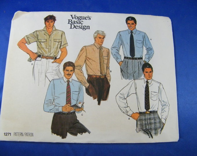 Men's Dress Shirt Pattern 5 Styles Size 15 1/2 Uncut Etsy