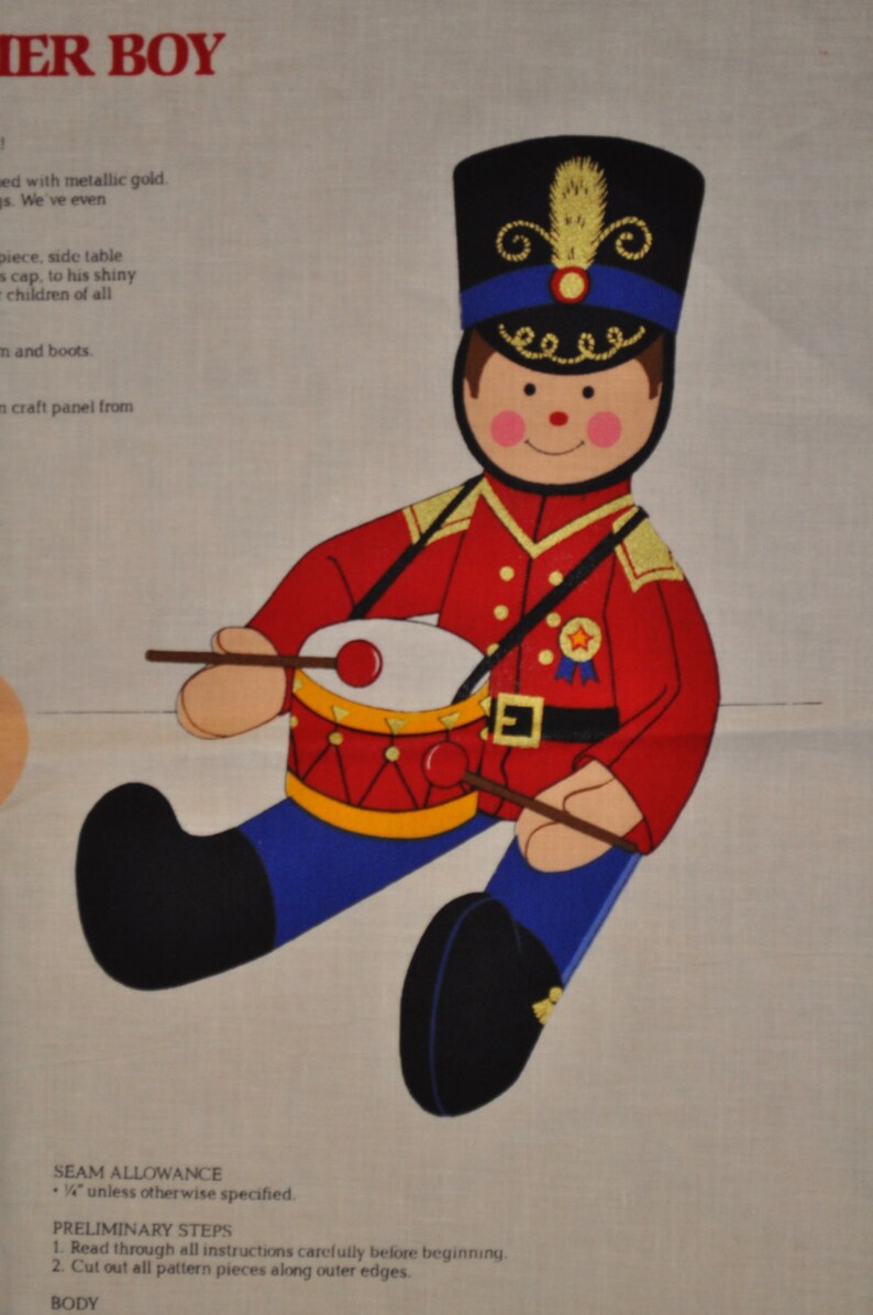 Little Drummer Boy panel 21 tall brightly colored Etsy