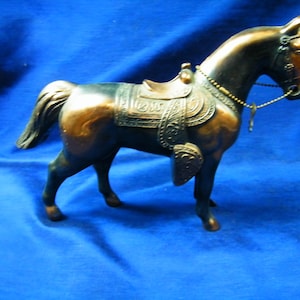 Vintage Copper/Brass Horse  Bank - 8&quot; Tall - see photos and description