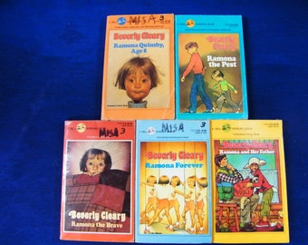 Ramona Books, 5 Books  -by Beverly Cleary - see description and photos