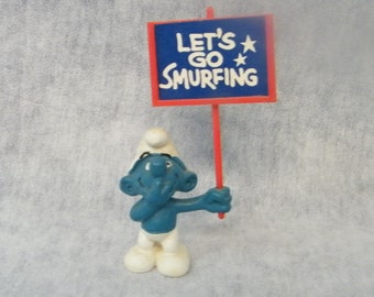 Smurf - "Let's Go Smurfing" sign - Used Condition - see photos and description