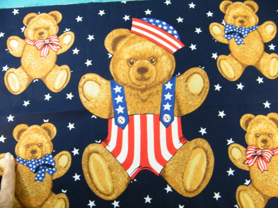Patriotic Bears Fabric to Applique 3 Sizes Etsy