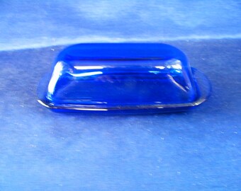 Cobalt Butter Dish -  Good, used Condition - 7 1/4" Long - see photos and description