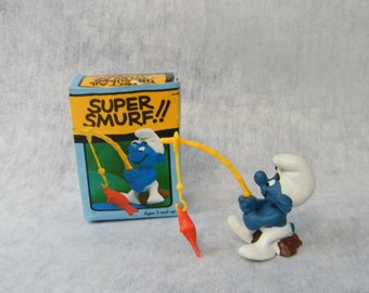 Smurf Fishing/Angler - Box is in Fair Condition - Schleich #6510 - see photos and description