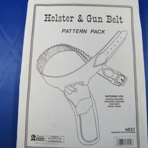 Leather Holster and Gun Belt Pattern - Tandy Leather Company #6031 - Uncut - see photos and description