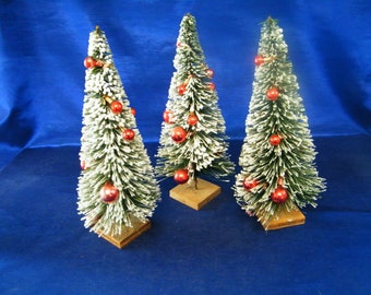 Vintage Mini Artificial Christmas Trees - Table Top - 12" Tall -see photos and description