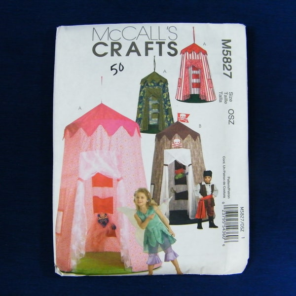 McCall's M5827, Play Canopy, Play Tent, Princess, Pirate, Carnival, Uncut