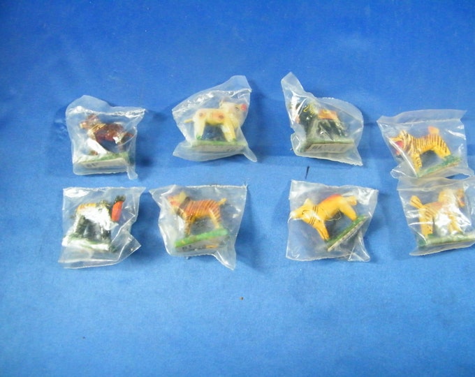 Vintage Wooden Miniature Jungle Animals 8 Animals Approx. 1 Inch High ...