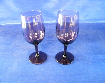 Vintage Libbey Wine Glasses - Original Boxes - Majestic Plum - see photos and description