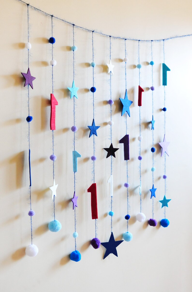 Starry 1st Birthday Garland.nursery Garland.star Bunting.baby Etsy
