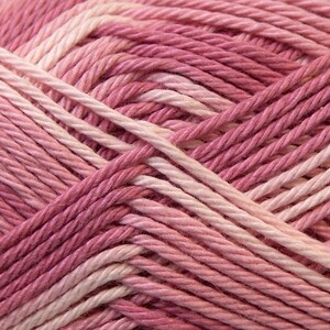 100% Mercerised Cotton yarn White Orchid Lilac natural yarn, Multicolored Summer cotton yarn, baby yarn 50 gr /125m image 2