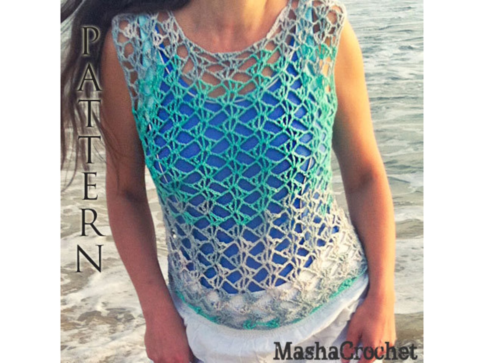 Crochet Pattern, Beach Cover up Crochet Pattern. Ombre Lace Crochet Tank Top, Summer Fashion Etsy