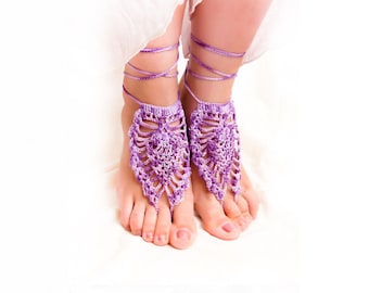 Barefoot Sandals Crochet Pattern - PDF tutorial, crochet instraction  Woman accessory