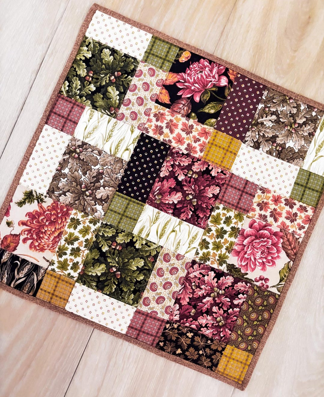 Handmade Quilted Fall Table Topper: Autumn Woods Decor, 18" X 18" - Etsy
