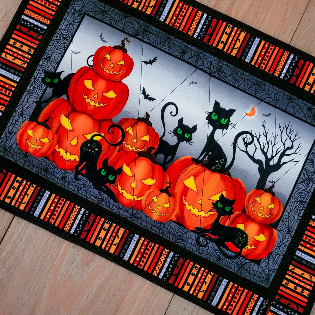 Halloween Quilted Table Topper/table Mat/candle Mat/candy Dish Etsy