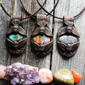 Uil geneeskunde ketting. Sjamanistische geest dierlijke totemketting. (gratis verzending)