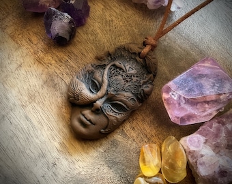 Goddess Necklace - Handcrafted Goddess Pendant on Vegan Suede Necklace (Free Shipping)